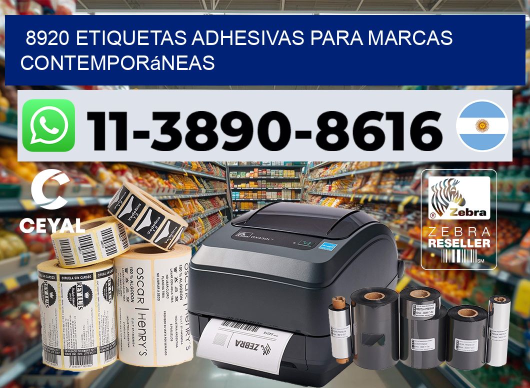 8920 Etiquetas adhesivas para marcas contemporáneas