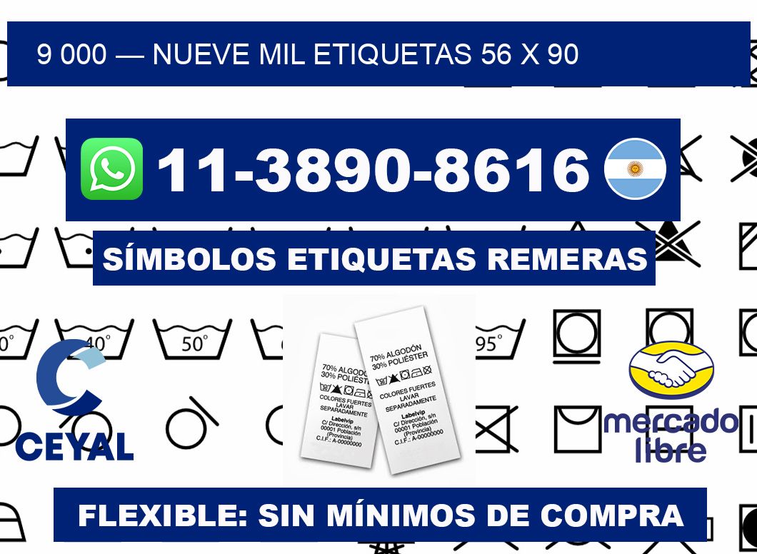 9 000 — nueve mil etiquetas 56 x 90