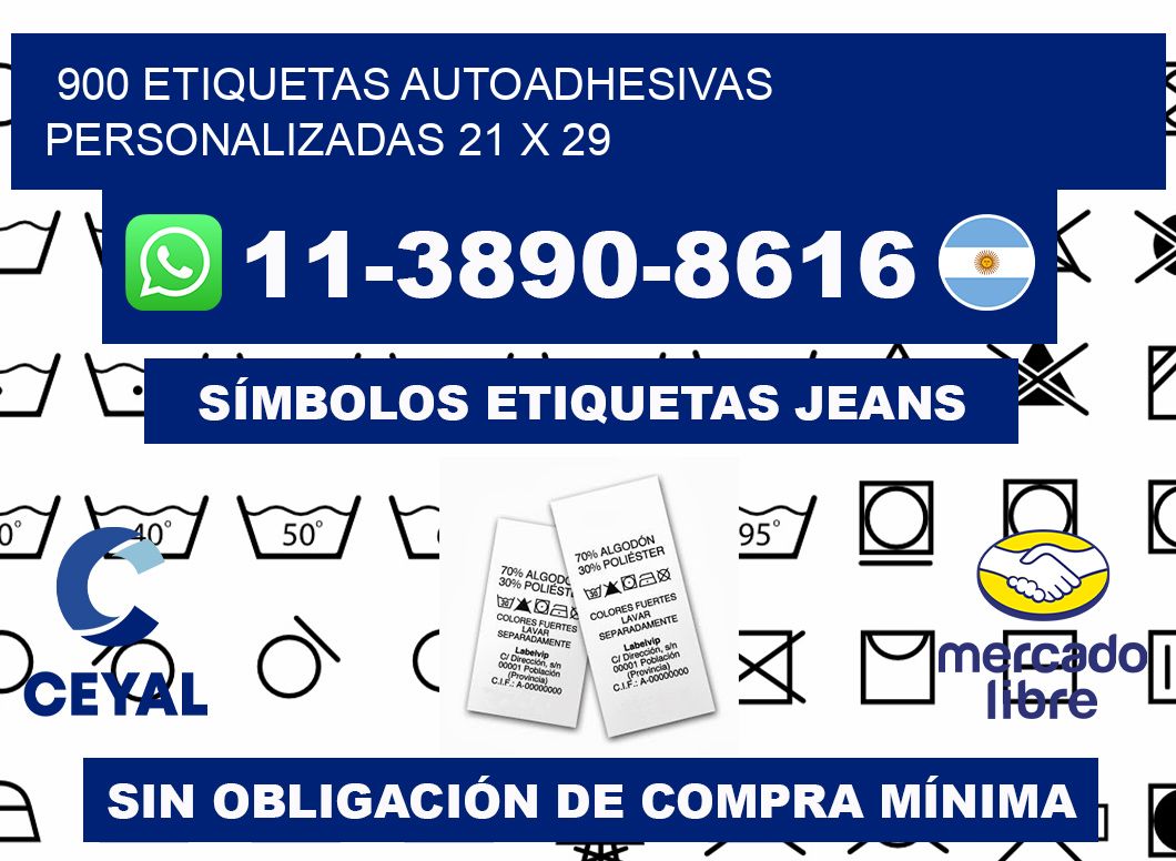 900 Etiquetas autoadhesivas personalizadas 21 x 29