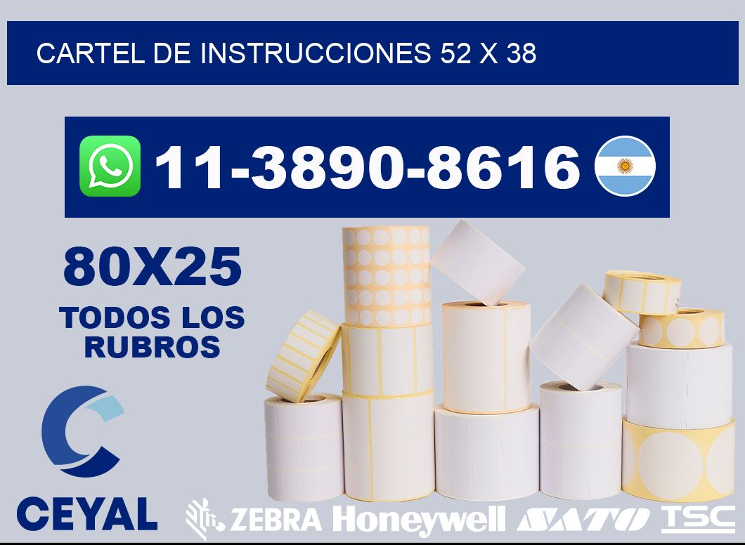 Cartel de instrucciones 52 x 38
