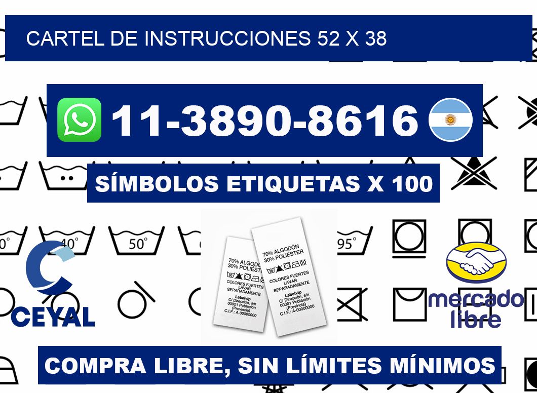Cartel de instrucciones 52 x 38
