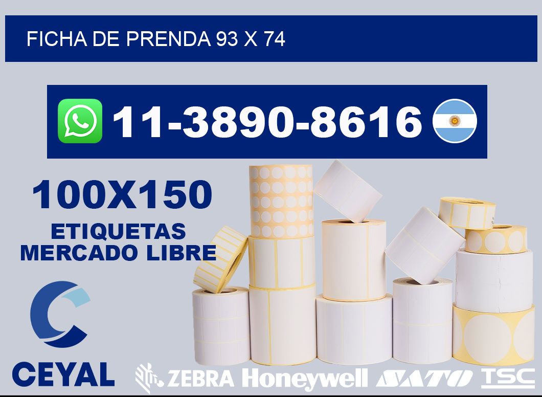 Ficha de prenda 93 x 74