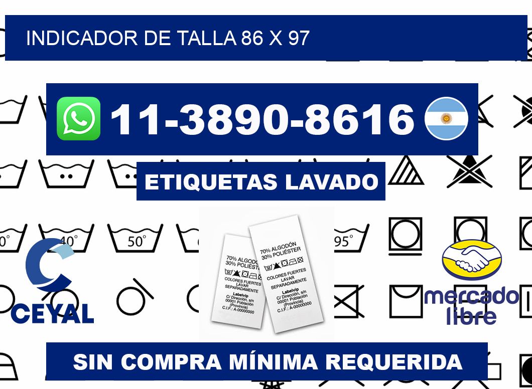 Indicador de talla 86 x 97