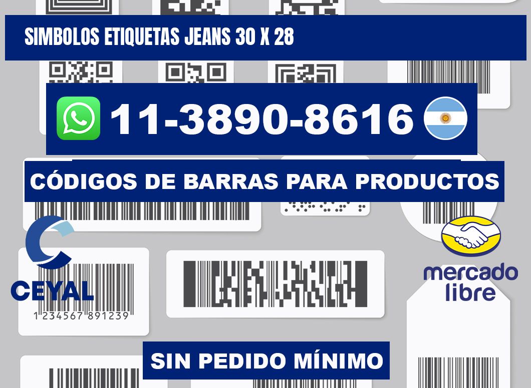 SIMBOLOS ETIQUETAS JEANS 30 x 28
