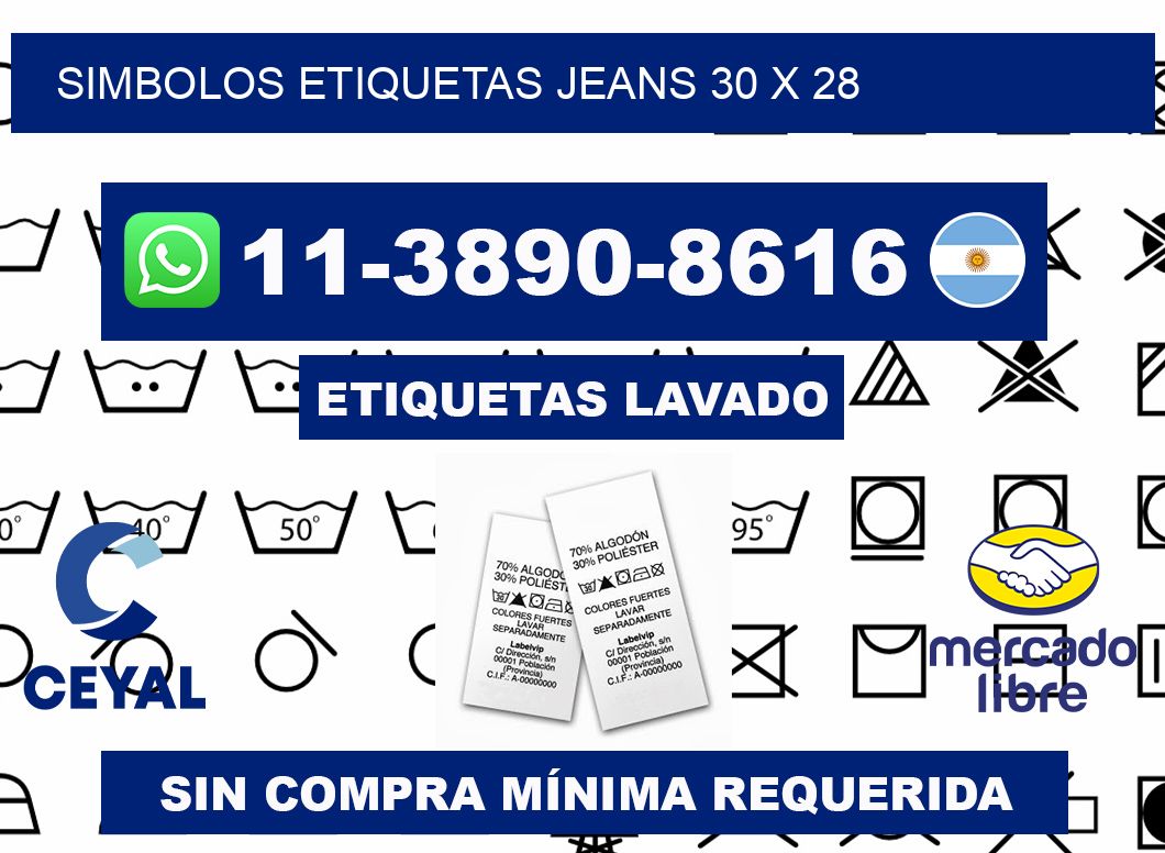 SIMBOLOS ETIQUETAS JEANS 30 x 28
