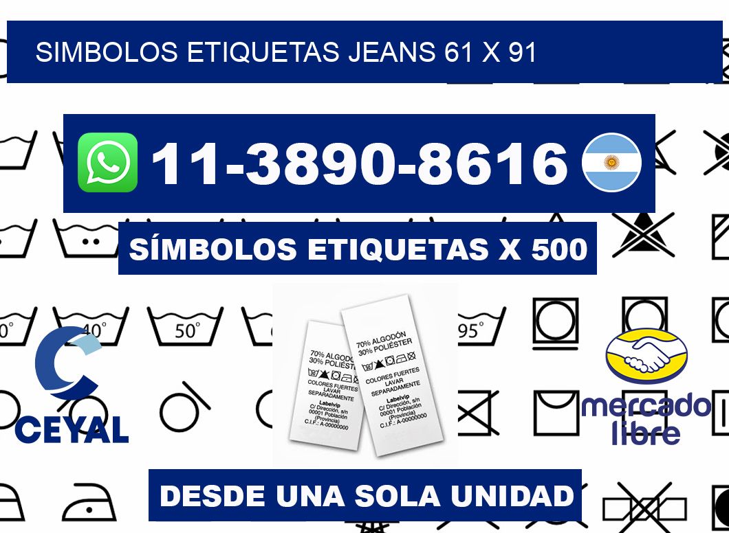 SIMBOLOS ETIQUETAS JEANS 61 x 91