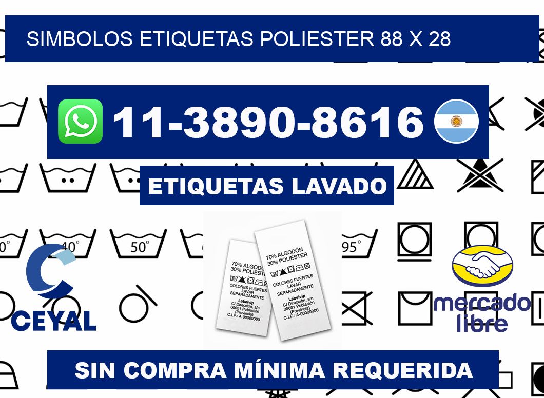 SIMBOLOS ETIQUETAS POLIESTER 88 x 28