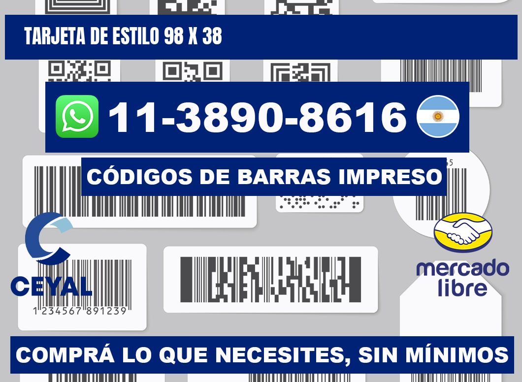 Tarjeta de estilo 98 x 38