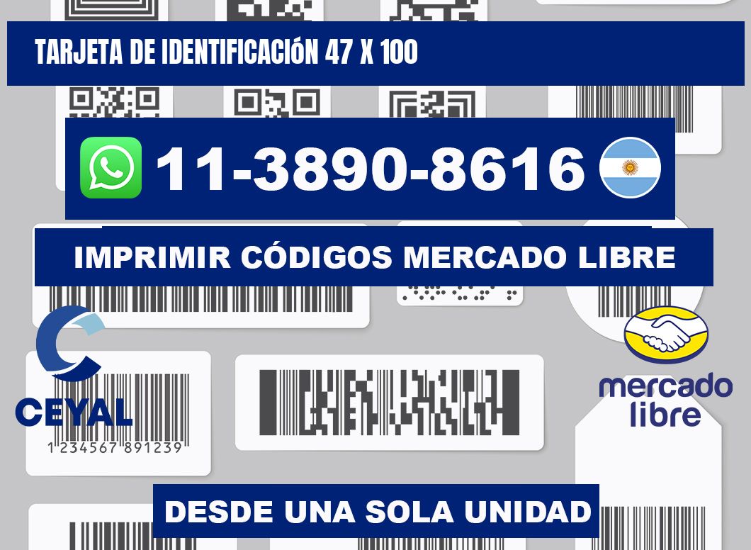 Tarjeta de identificación 47 x 100