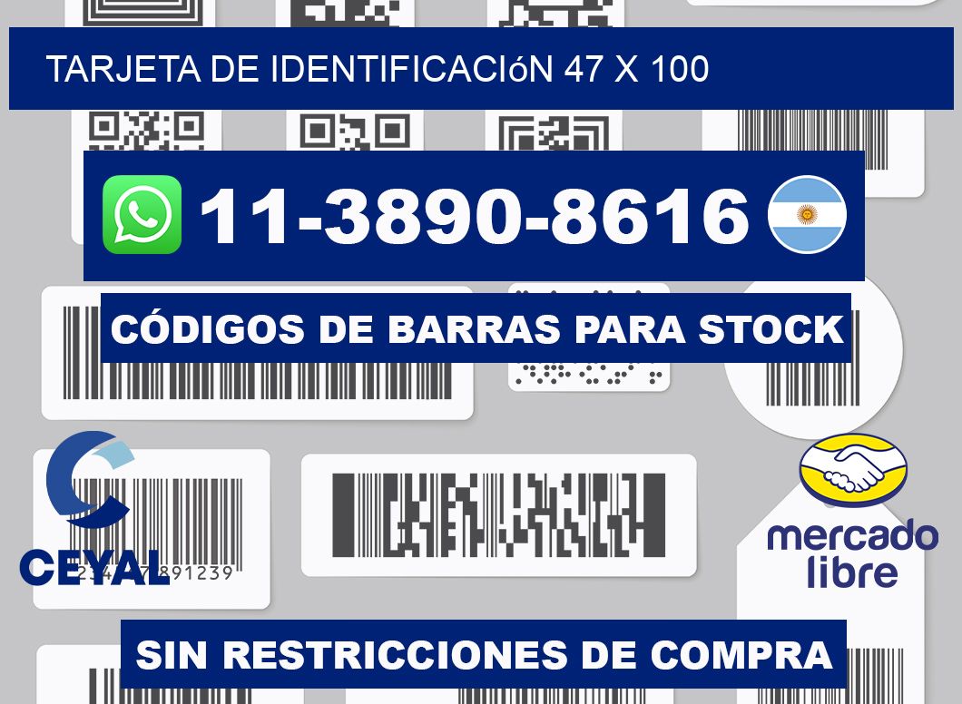 Tarjeta de identificación 47 x 100