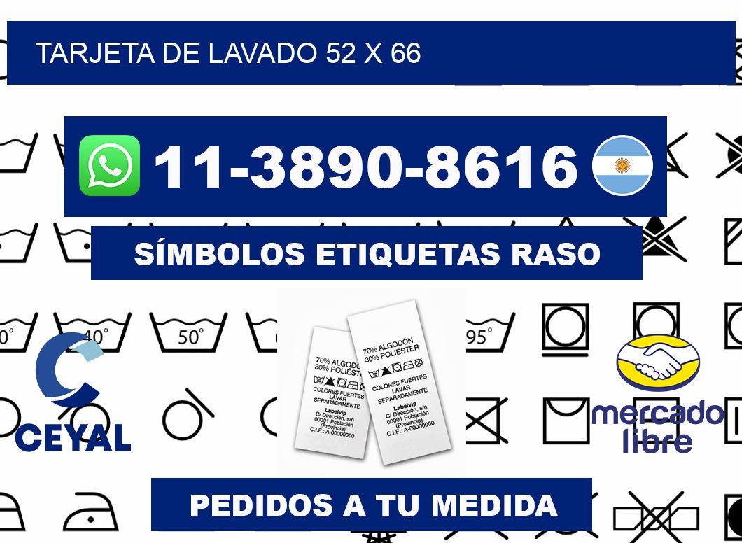 Tarjeta de lavado 52 x 66