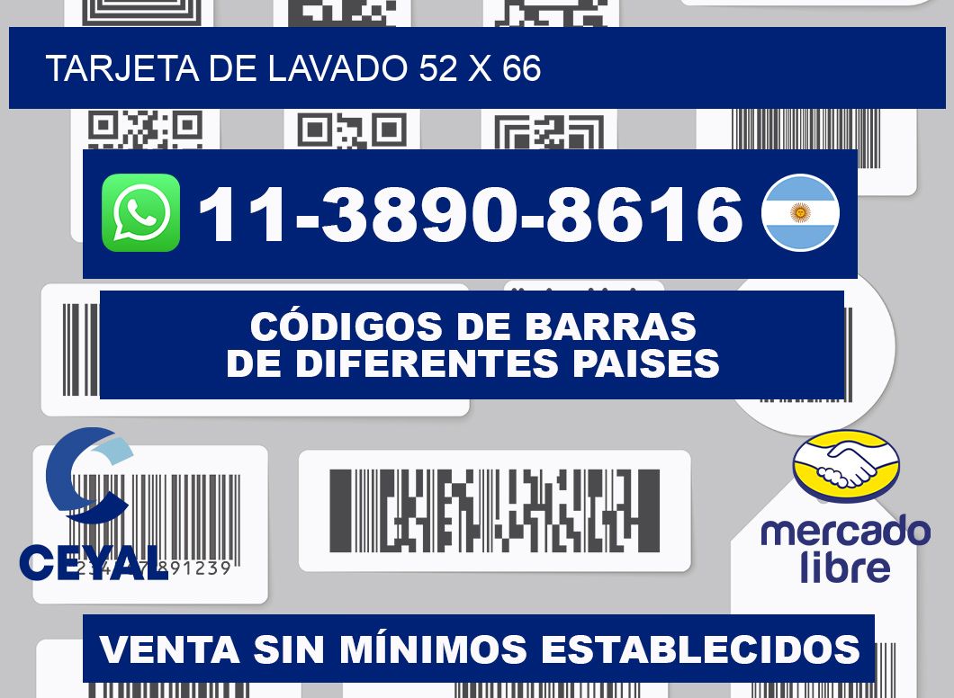 Tarjeta de lavado 52 x 66