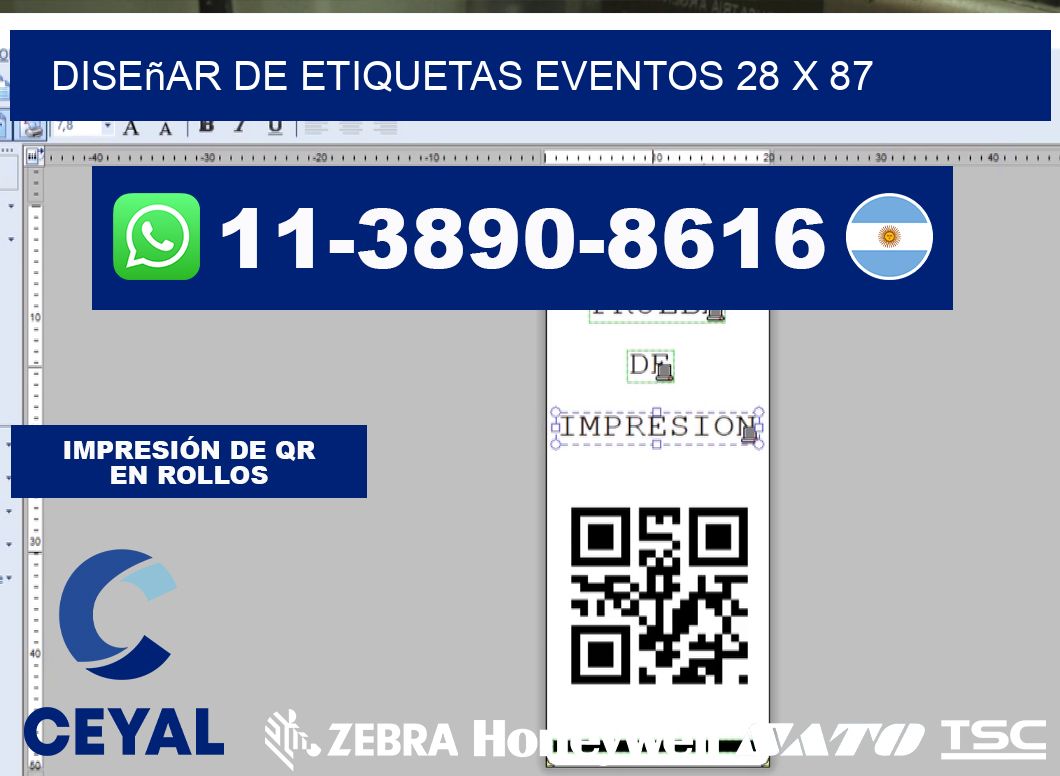 diseñar de etiquetas eventos 28 x 87