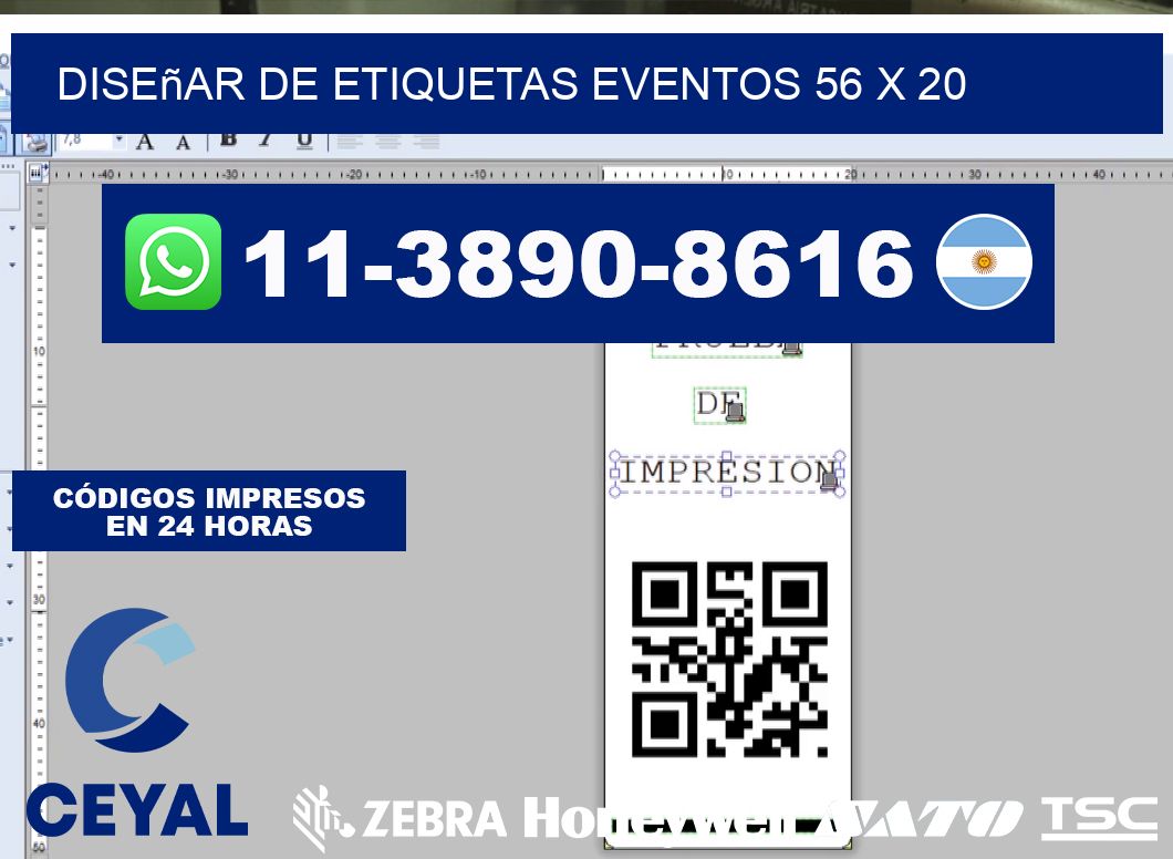 diseñar de etiquetas eventos 56 x 20