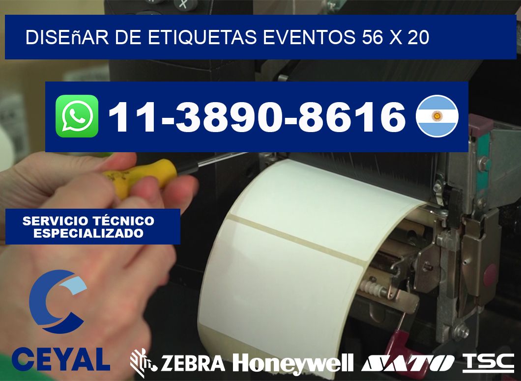 diseñar de etiquetas eventos 56 x 20