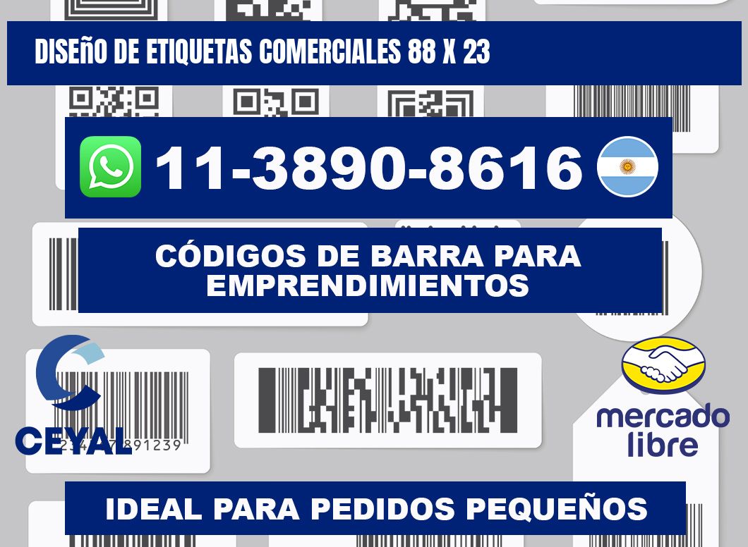 diseño de etiquetas comerciales 88 x 23