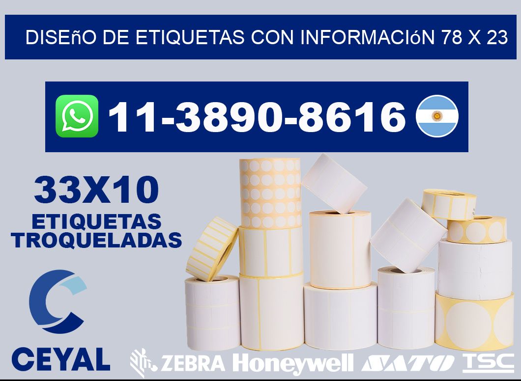 diseño de etiquetas con información 78 x 23