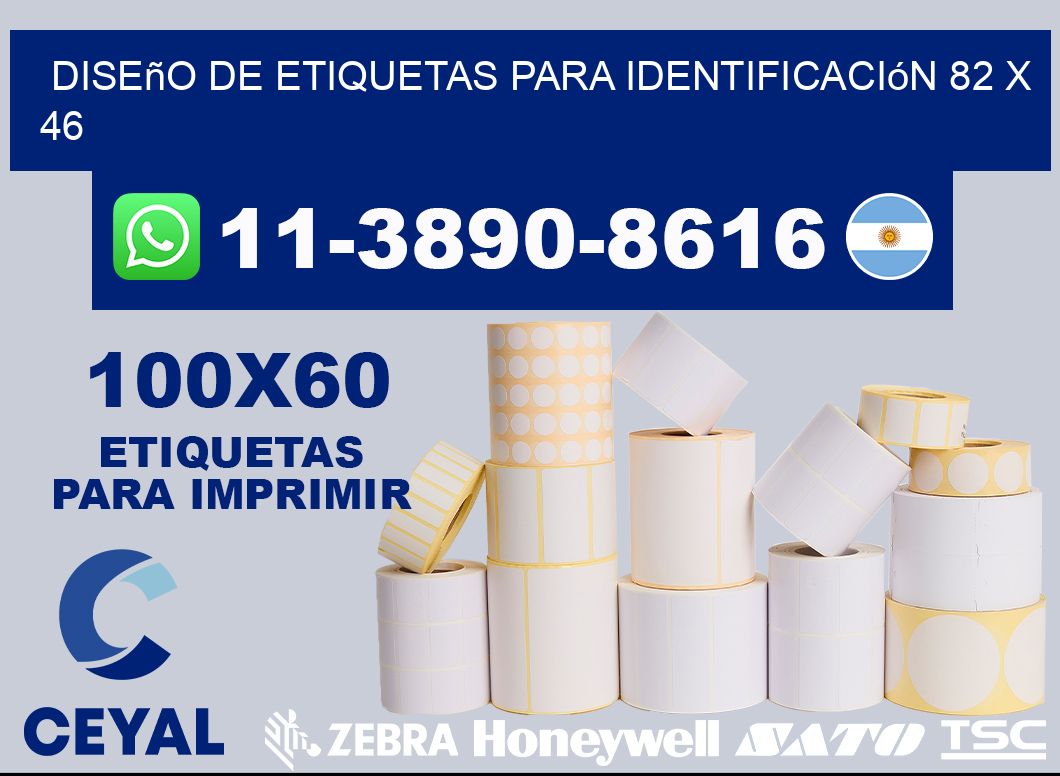 diseño de etiquetas para identificación 82 x 46