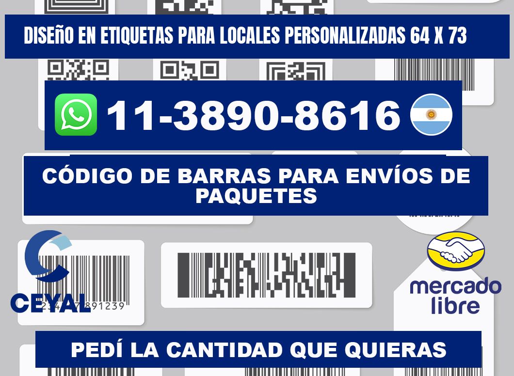 diseño en etiquetas para locales personalizadas 64 x 73