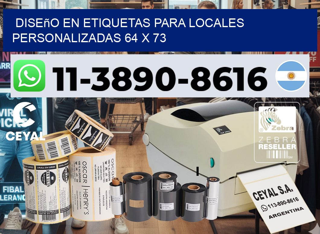 diseño en etiquetas para locales personalizadas 64 x 73