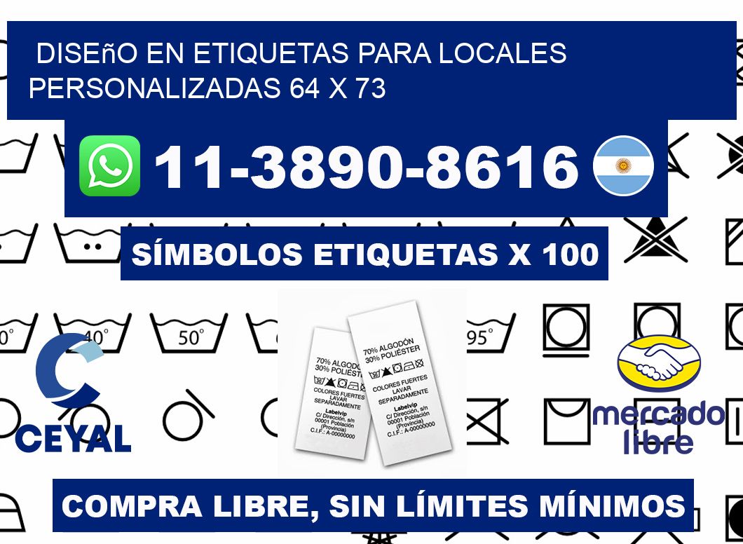diseño en etiquetas para locales personalizadas 64 x 73