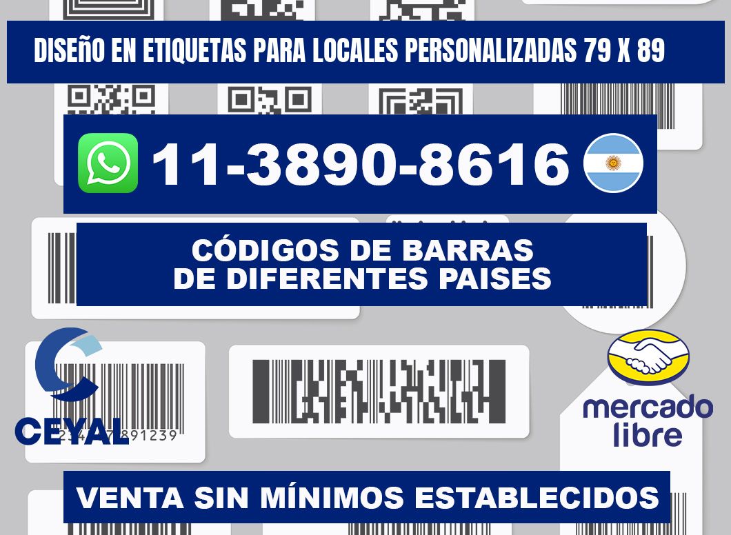 diseño en etiquetas para locales personalizadas 79 x 89