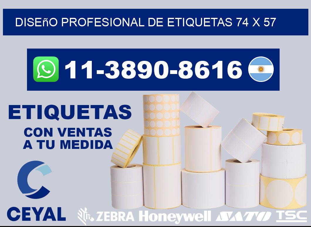 diseño profesional de etiquetas 74 x 57