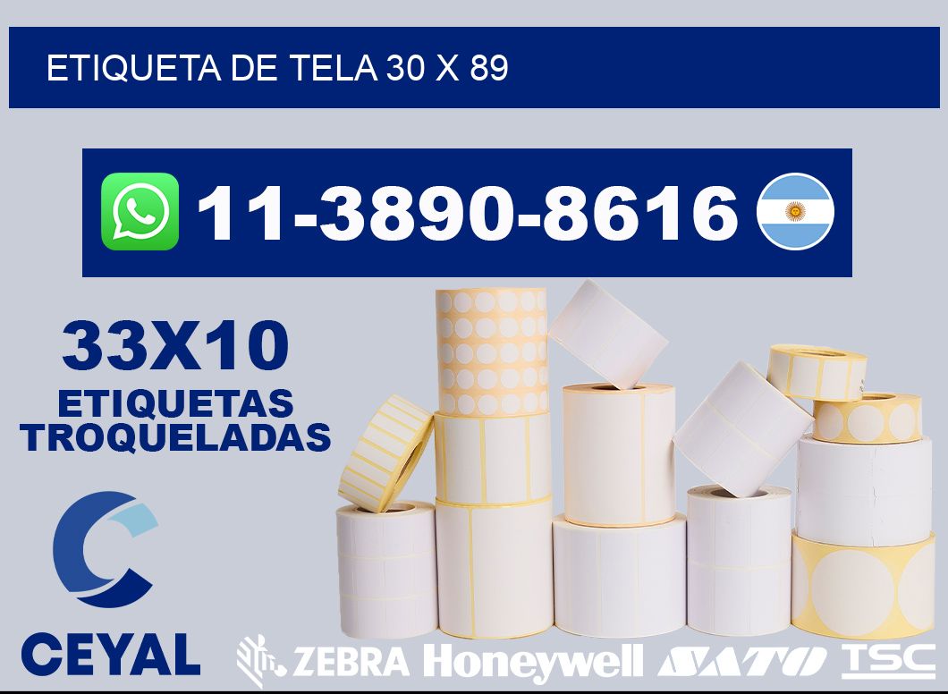 etiqueta de tela 30 x 89
