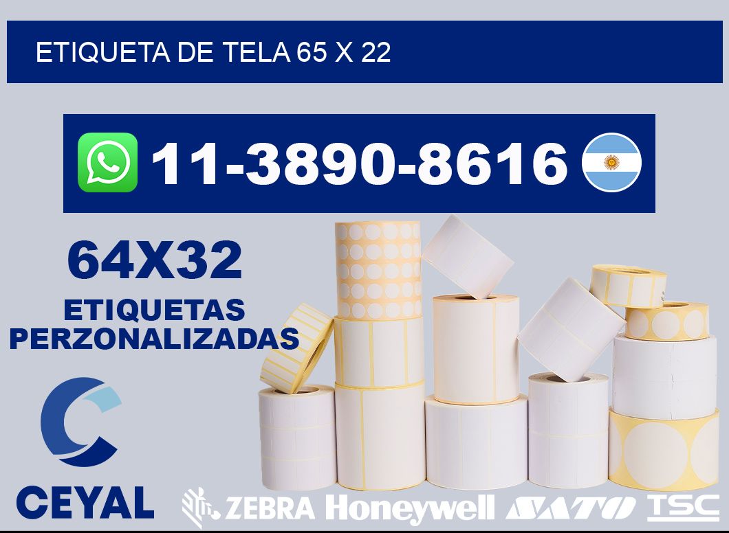 etiqueta de tela 65 x 22