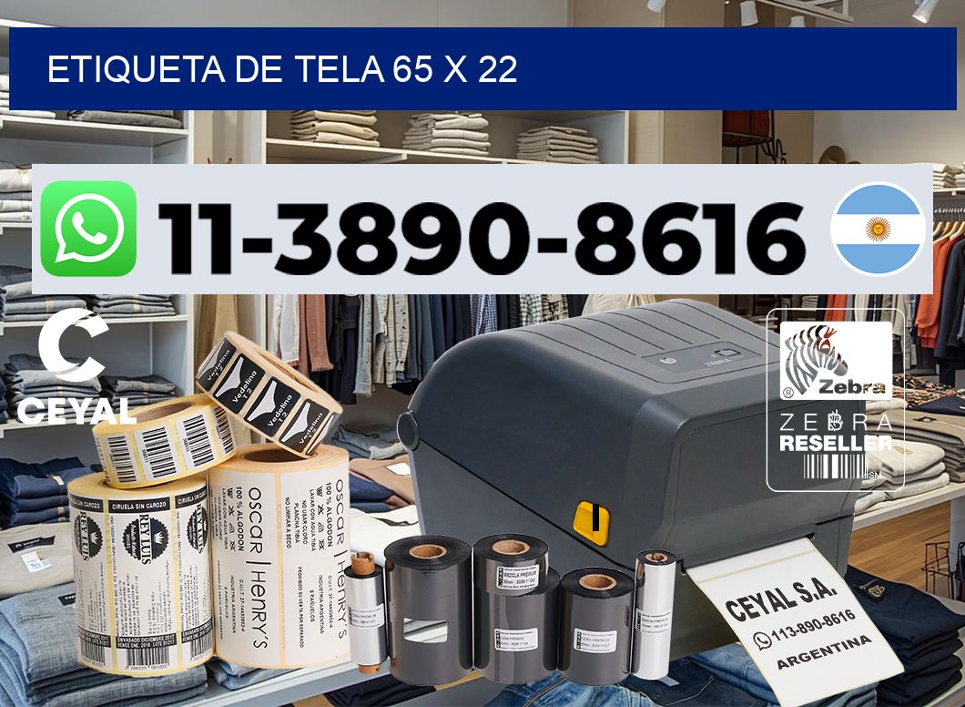 etiqueta de tela 65 x 22