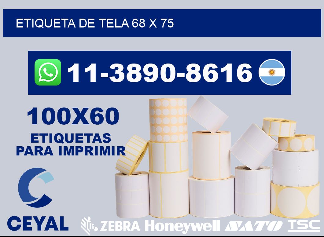 etiqueta de tela 68 x 75