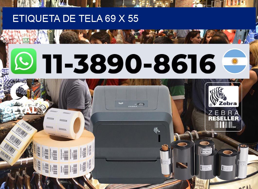 etiqueta de tela 69 x 55