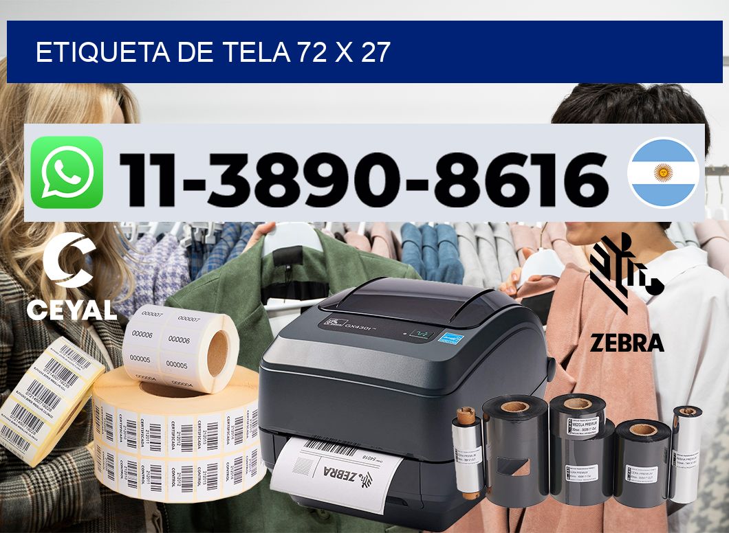 etiqueta de tela 72 x 27