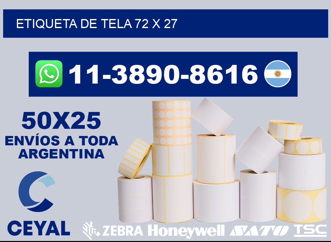 etiqueta de tela 72 x 27