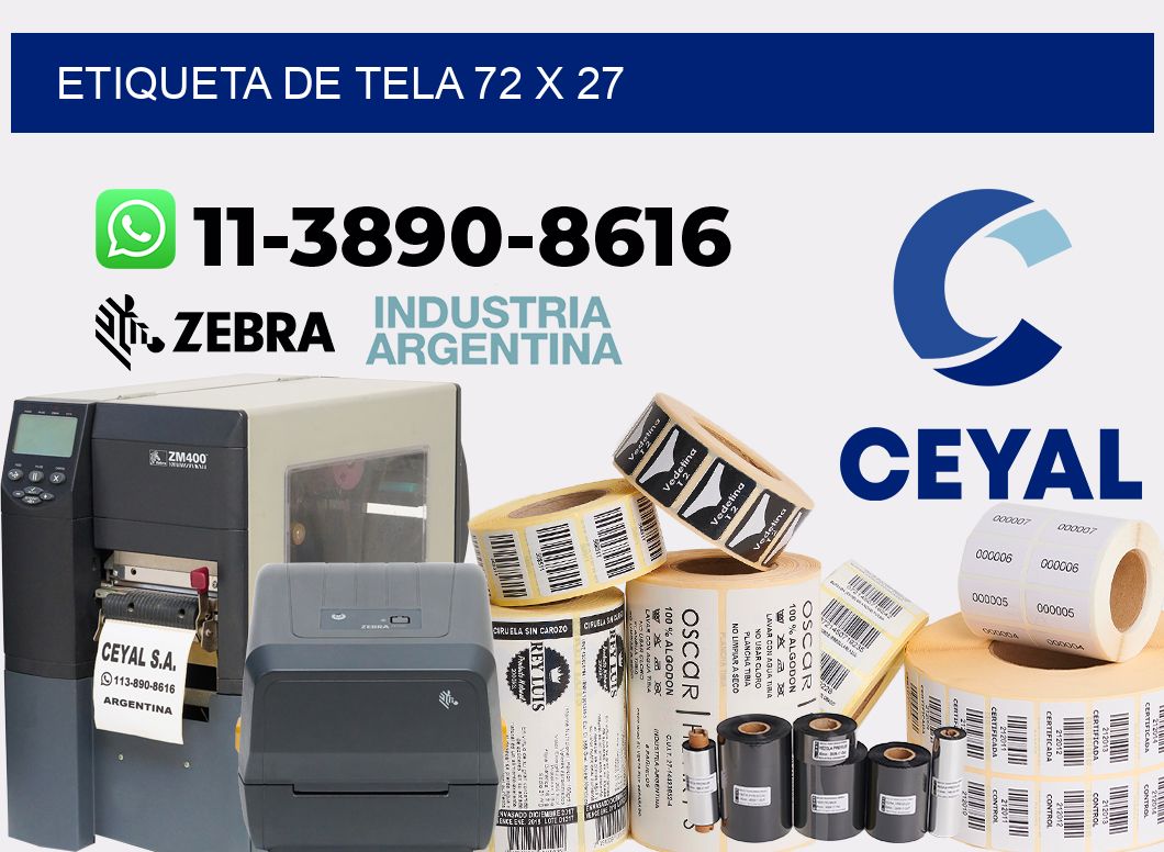 etiqueta de tela 72 x 27