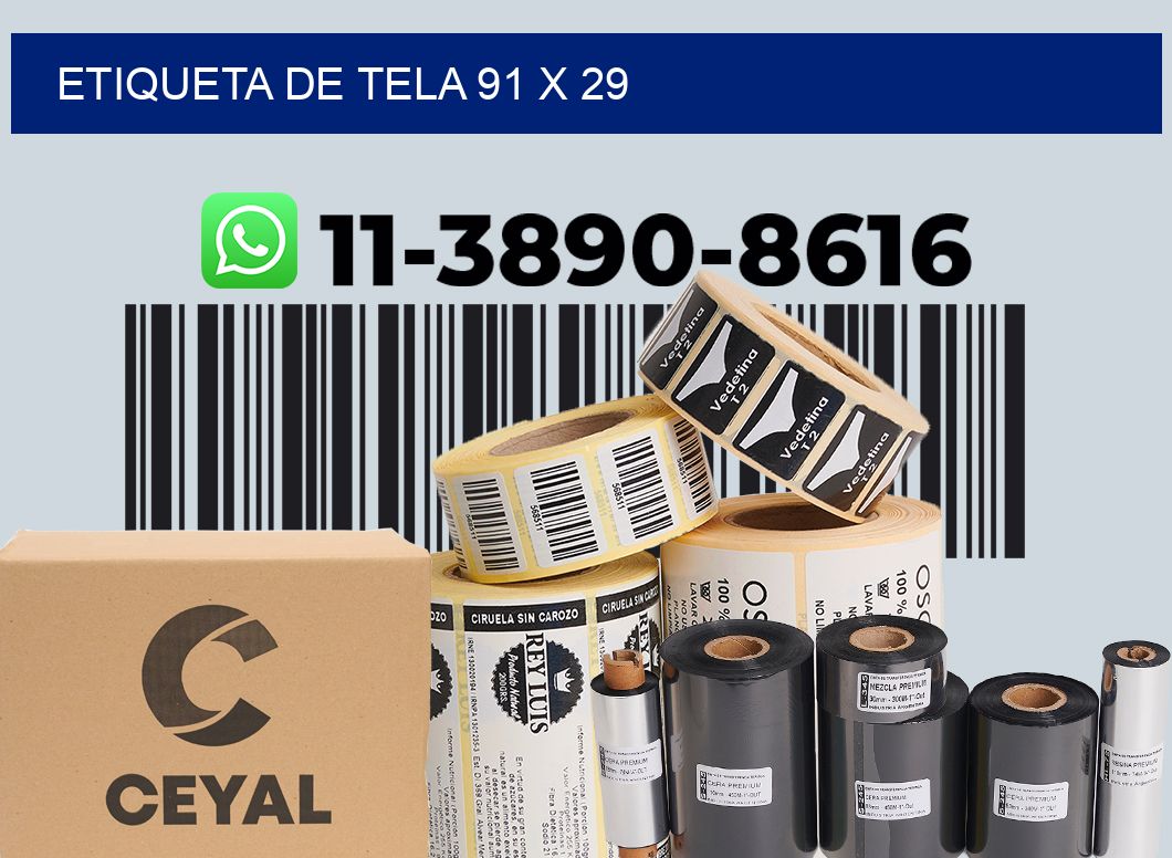 etiqueta de tela 91 x 29