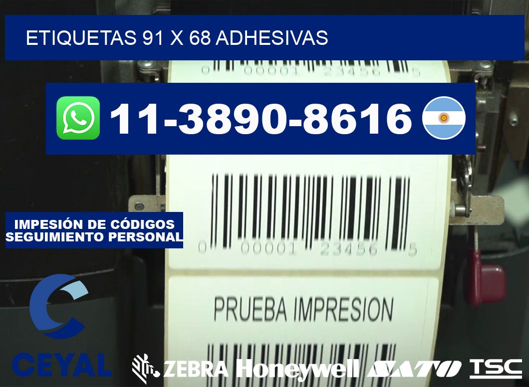 etiquetas 91 x 68 adhesivas