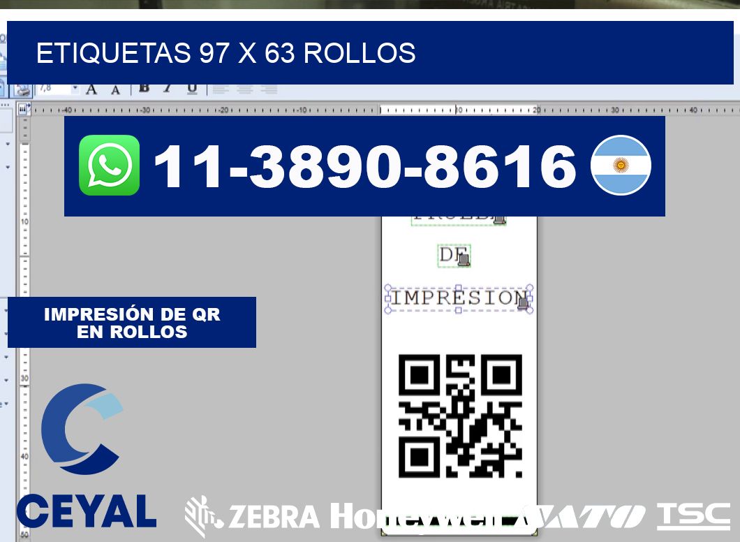 etiquetas 97 x 63 rollos