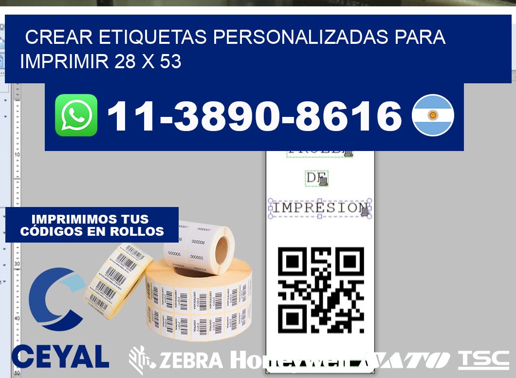 Crear etiquetas personalizadas para imprimir 28 x 53