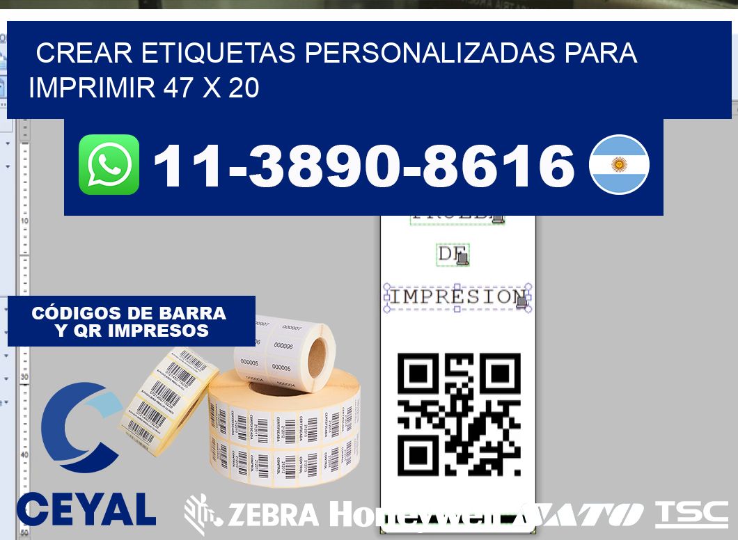 Crear etiquetas personalizadas para imprimir 47 x 20