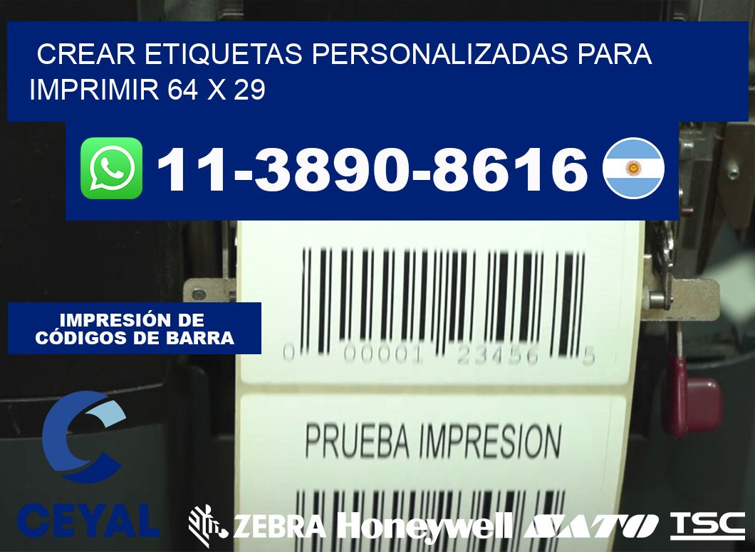 Crear etiquetas personalizadas para imprimir 64 x 29