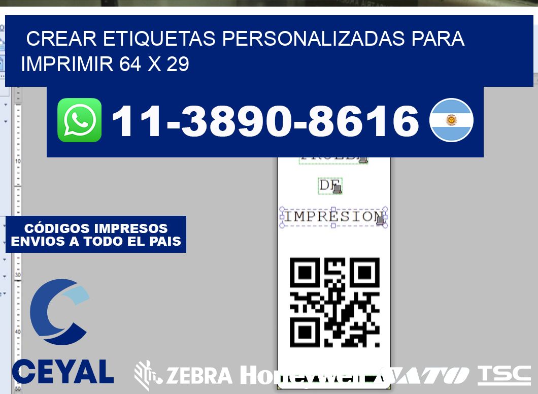 Crear etiquetas personalizadas para imprimir 64 x 29