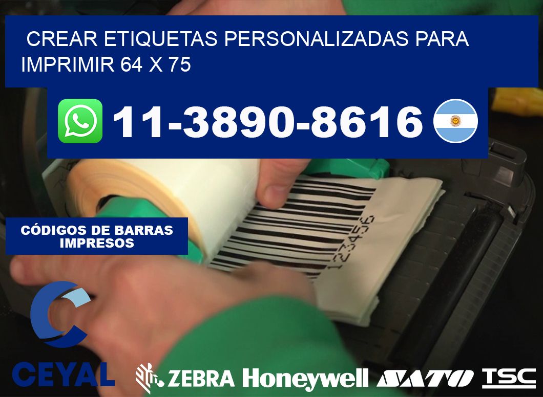 Crear etiquetas personalizadas para imprimir 64 x 75