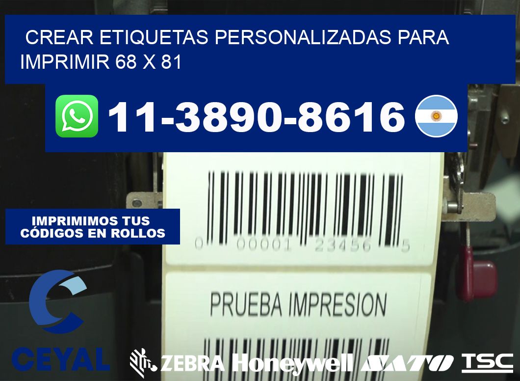 Crear etiquetas personalizadas para imprimir 68 x 81