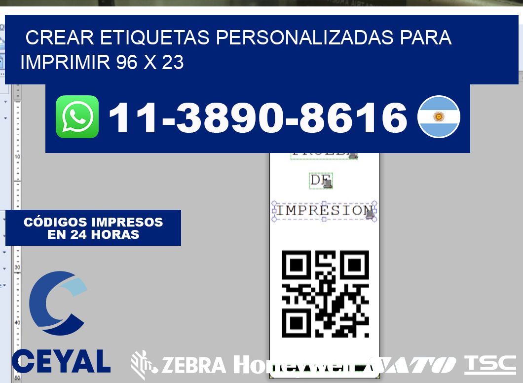 Crear etiquetas personalizadas para imprimir 96 x 23