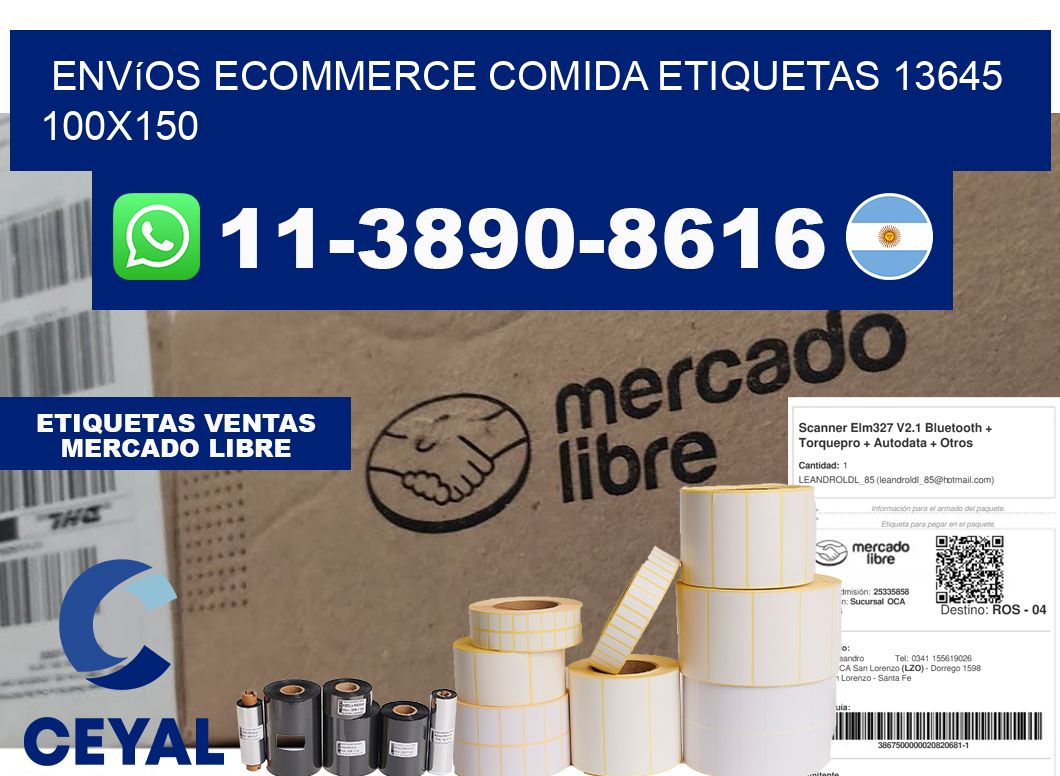 Envíos Ecommerce comida etiquetas 13645 100x150