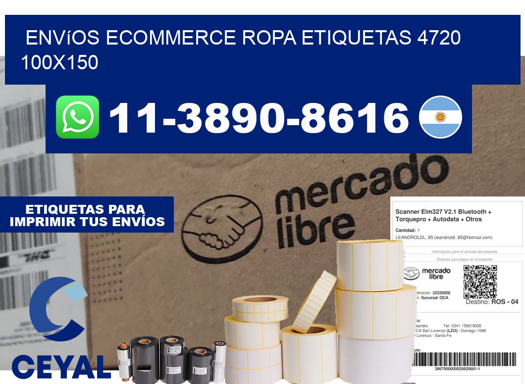 Envíos Ecommerce ropa etiquetas 4720 100x150