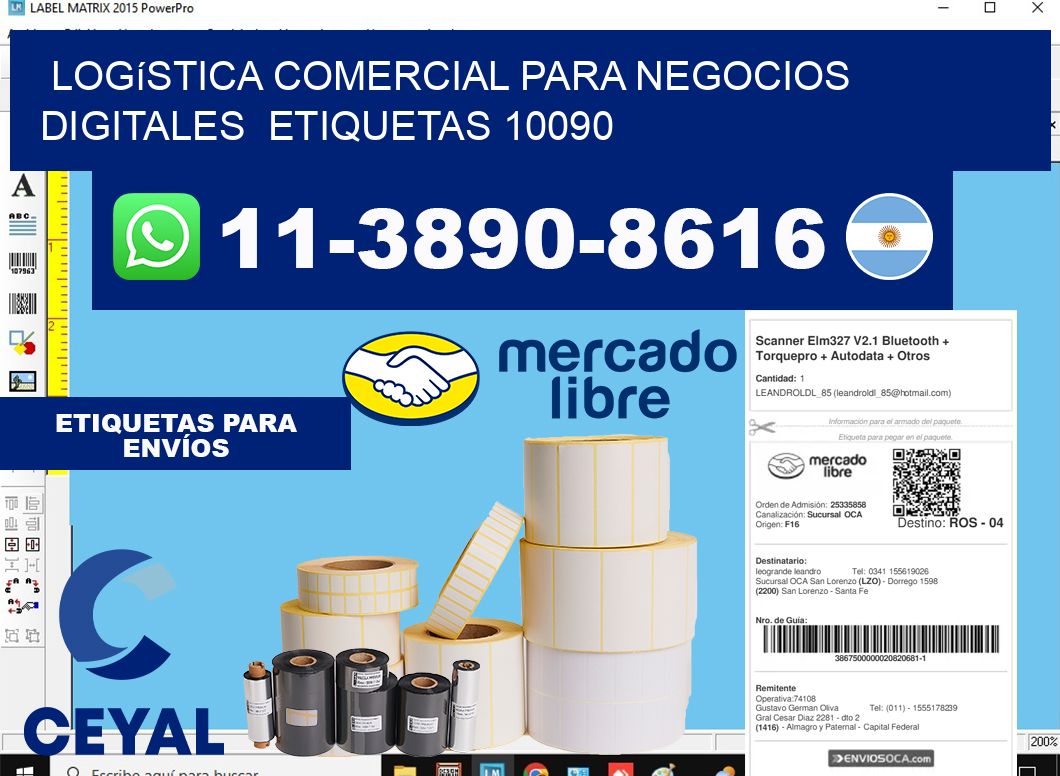 Logística comercial para negocios digitales etiquetas 10090