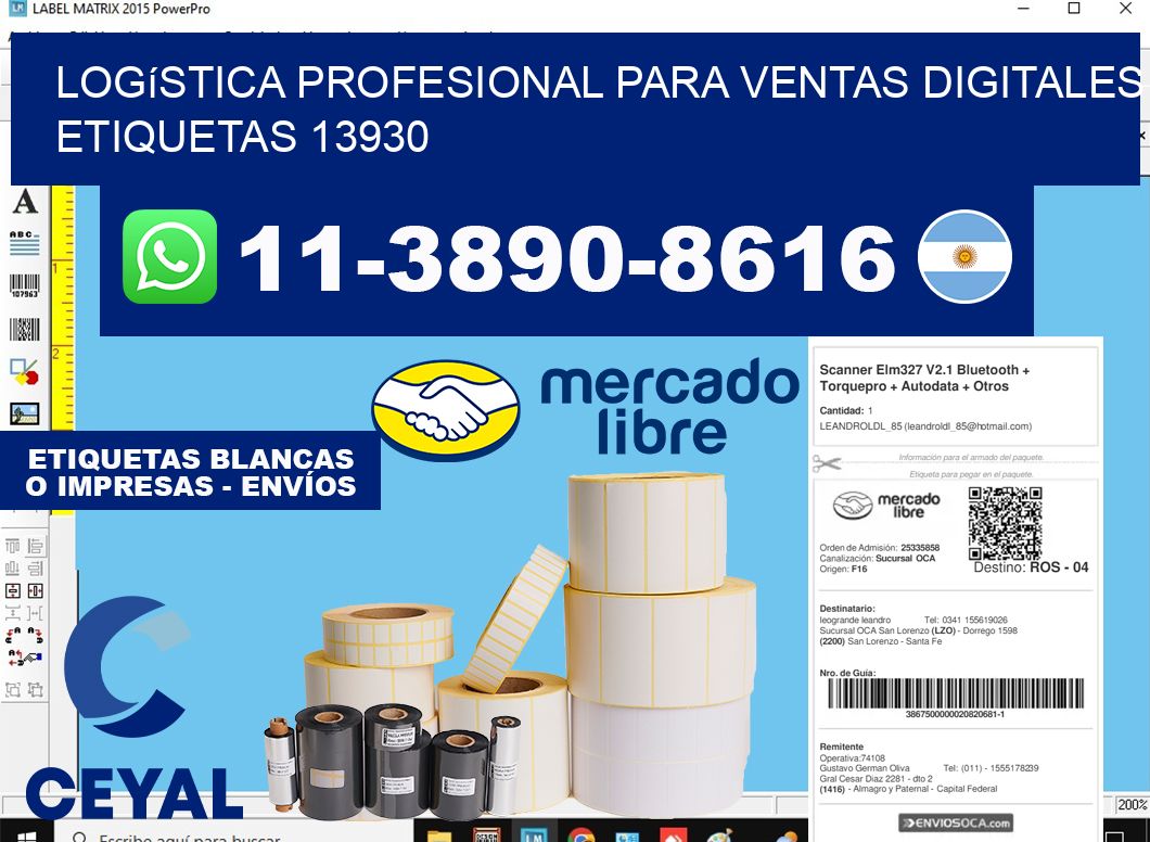 Logística profesional para ventas digitales  etiquetas 13930