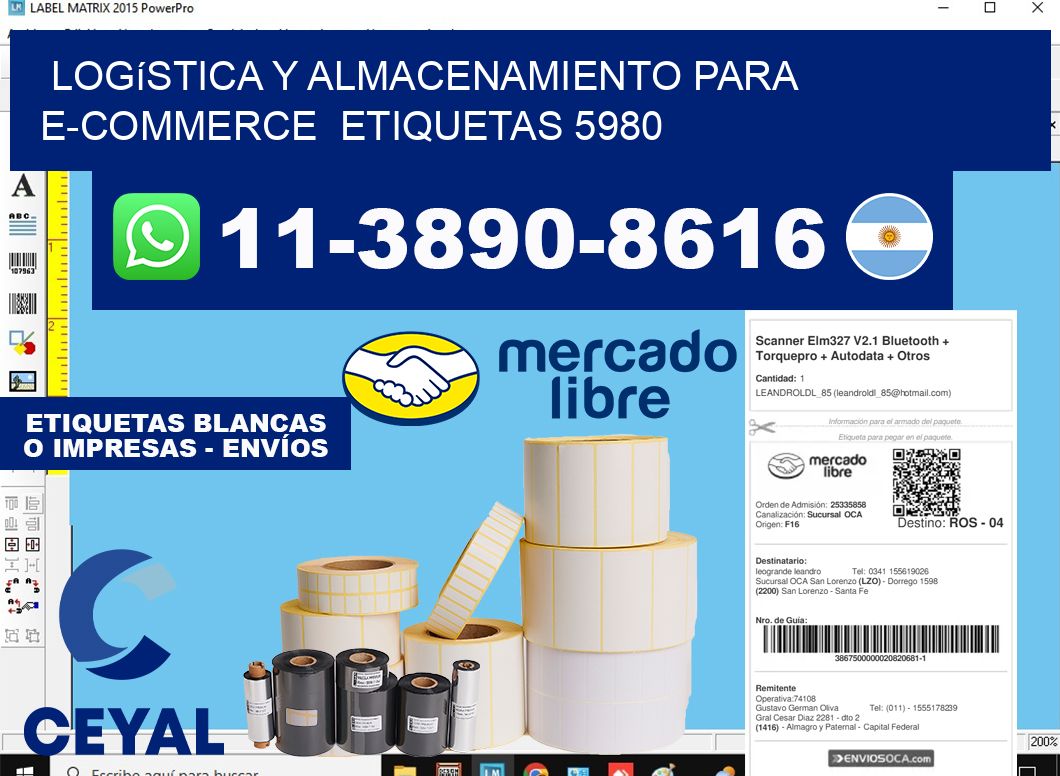 Logística y almacenamiento para e-commerce  etiquetas 5980